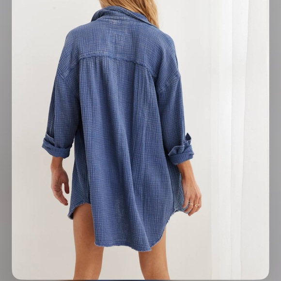 Aerie Gauzy Oversized 100% Cotton Shirt. Size: XS - Picture 2 of 8
